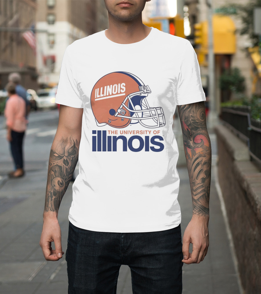 Illinois Football Helmet University Of Illinois Team Spirit T-Shirt