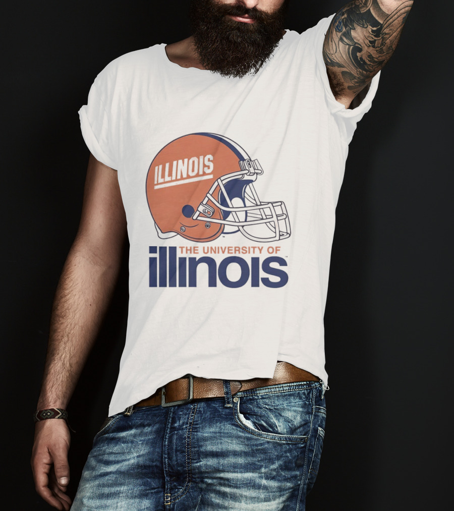 Illinois Football Helmet University Of Illinois Team Spirit T-Shirt