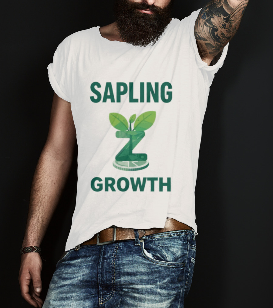 Sapling Growth Z Coin Zcash Crypto Leaf T-Shirt