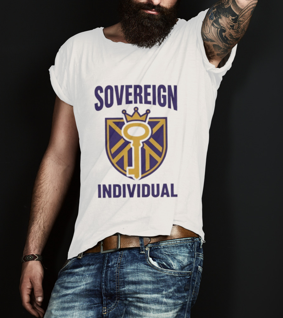 Sovereign Individual Key Crown Shield T-Shirt