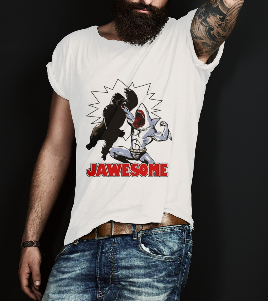 Jawesome Gorilla Vs Shark Battle Showdown T-Shirt