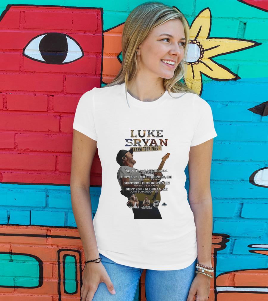 Luke Bryan Farm Tour 2026 Latrobe Millersport Brookston Allegan Dasha Kenny Whitmire T-Shirt