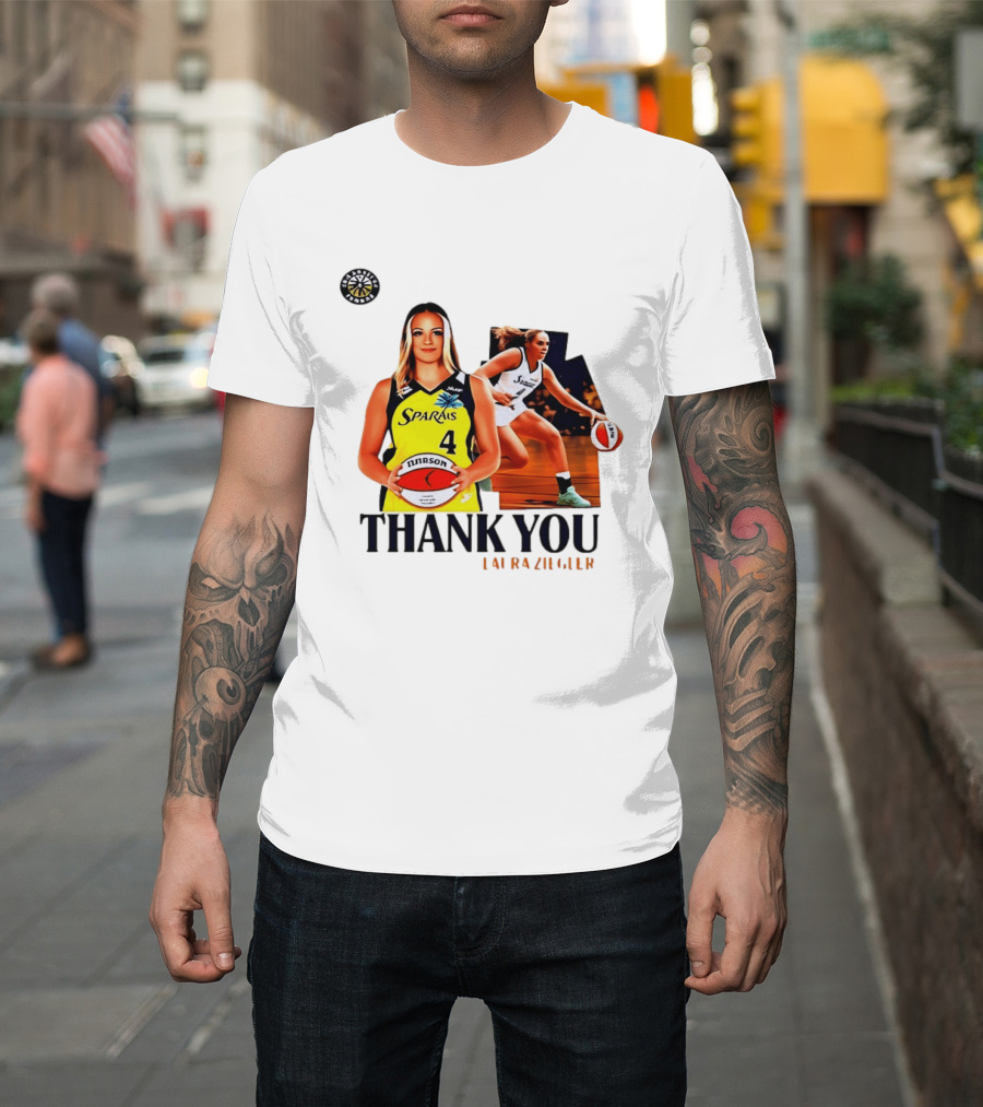 Sparais Laura Ziegler Thank You Basketball #4 Sports T-Shirt