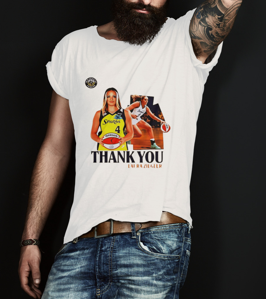 Sparais Laura Ziegler Thank You Basketball #4 Sports T-Shirt