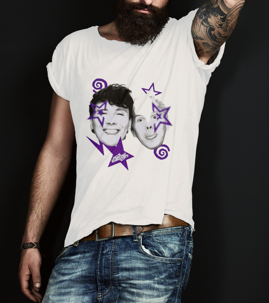 Hard Launch Firstpinof Iconic Faces With Purple Aesthetic Swirls And Stars T-Shirt
