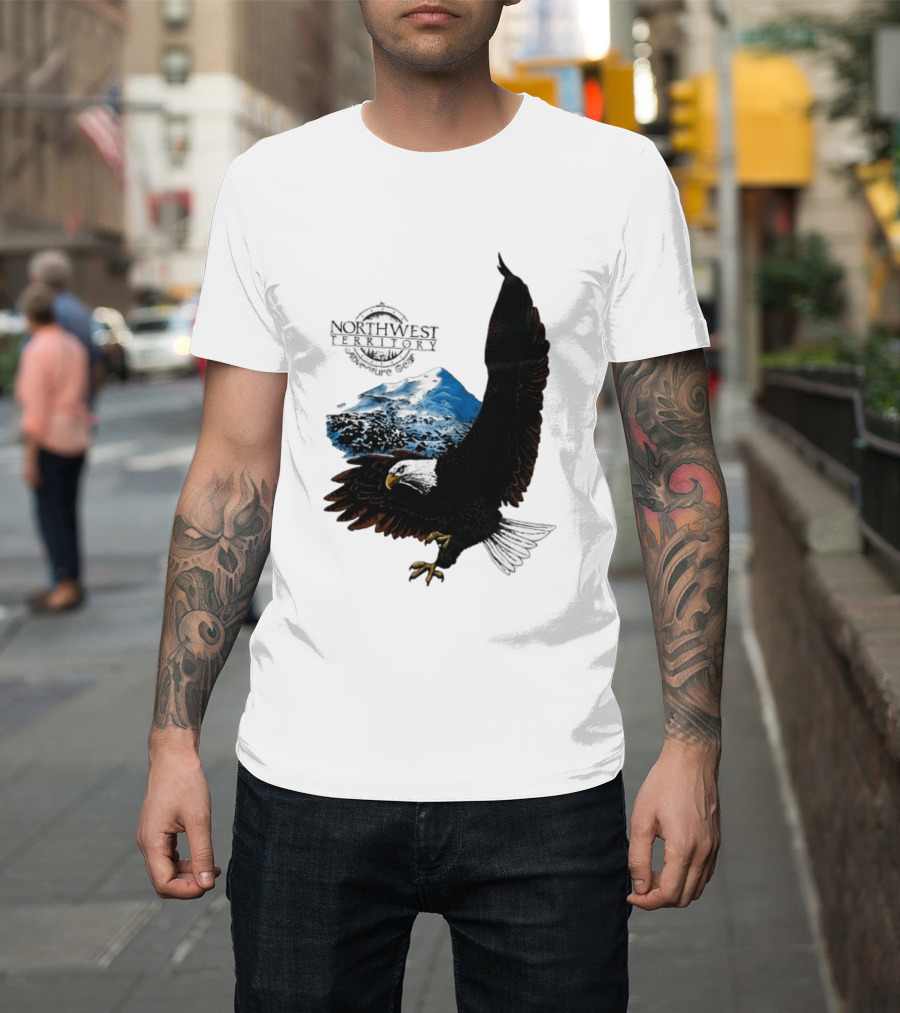 Northwest Territory Adventure Eagle Majestic Mountain Scene T-Shirt