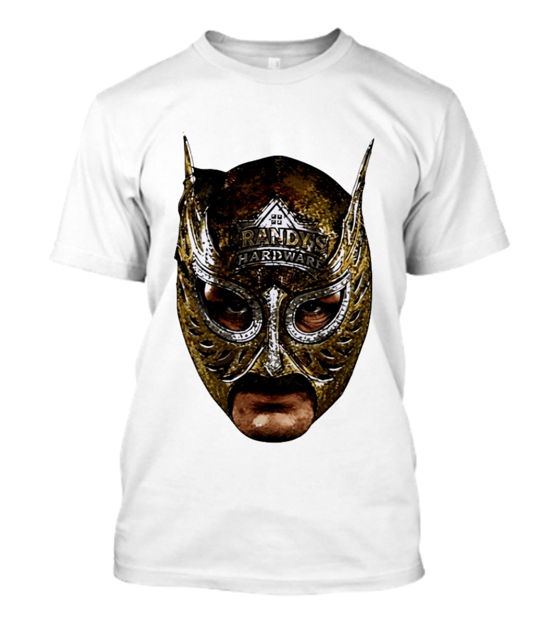 Randy's Hardware Luchador Mask Metallic Gold T-Shirt