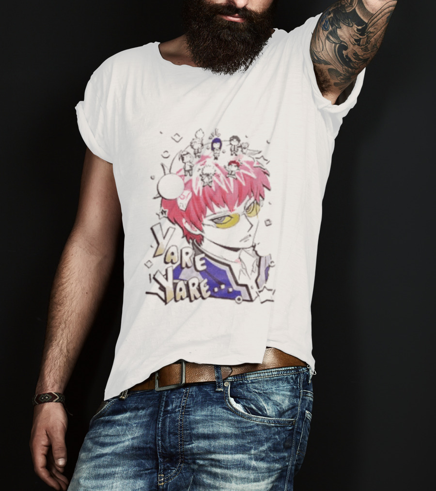 Yare Yare Saiki Kusuo The Disastrous Life Of Saiki K Anime Character Pink Hair Psykickers T-Shirt