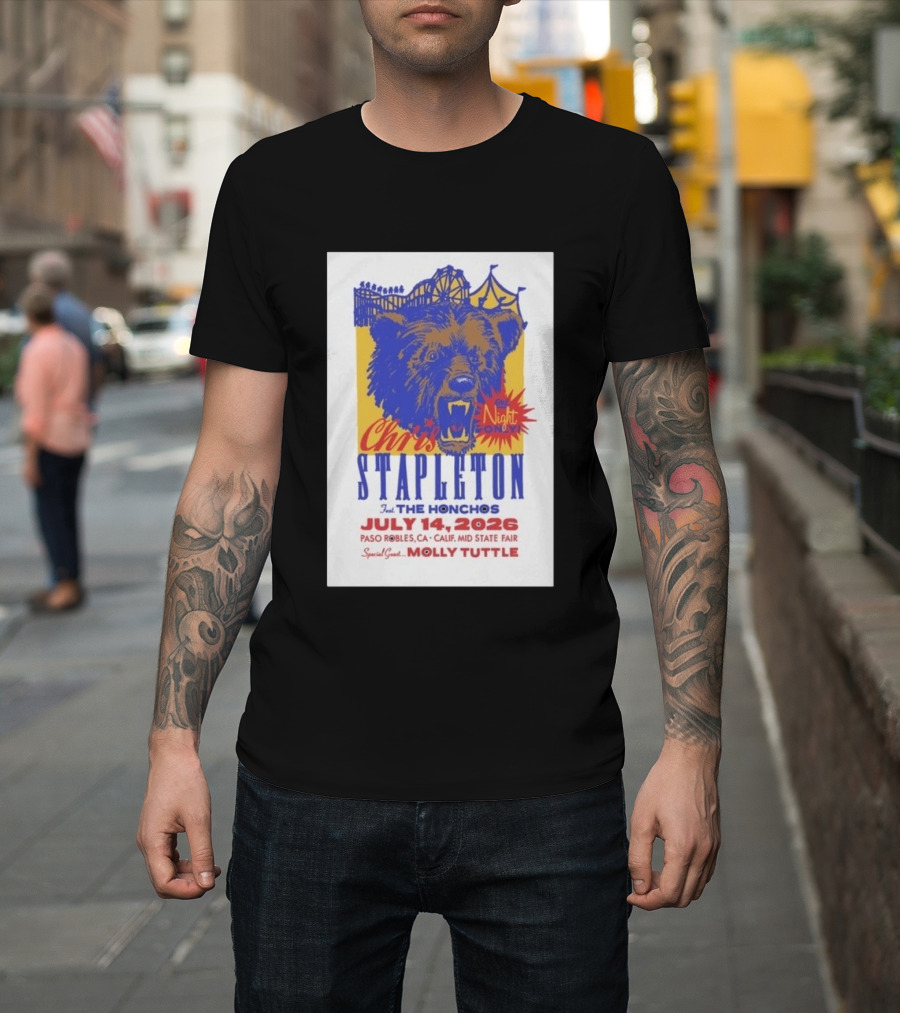Chris Stapleton Live Concert Paso Robles CA July 14 2026 Featuring The Honchos Special Guest Molly Tuttle T-Shirt