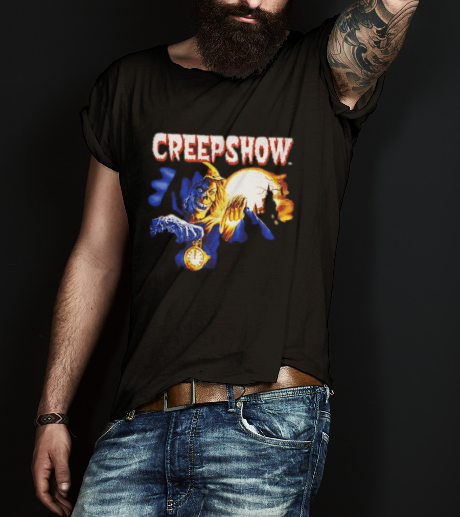 Creepshow Skeleton Holding Pocket With Horror Movie T-Shirt