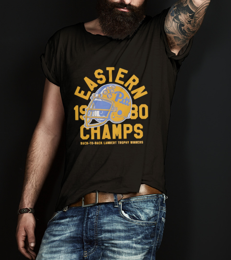 Eastern 1980 Champs Pitt Back To Back Lambert Trophy Winners Football Helmet T-Shirt
