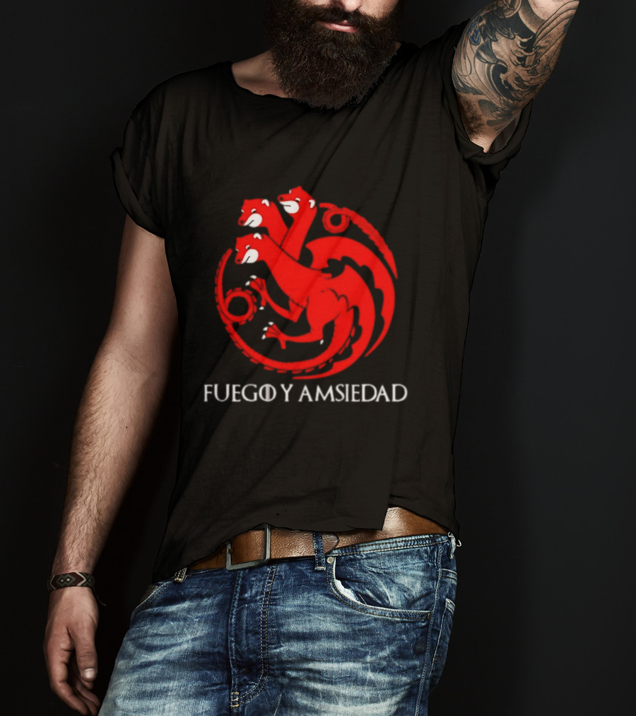 Fuego Y Ansiedad Game Of Thrones House Of The Dragon Three Headed Dragon T-Shirt