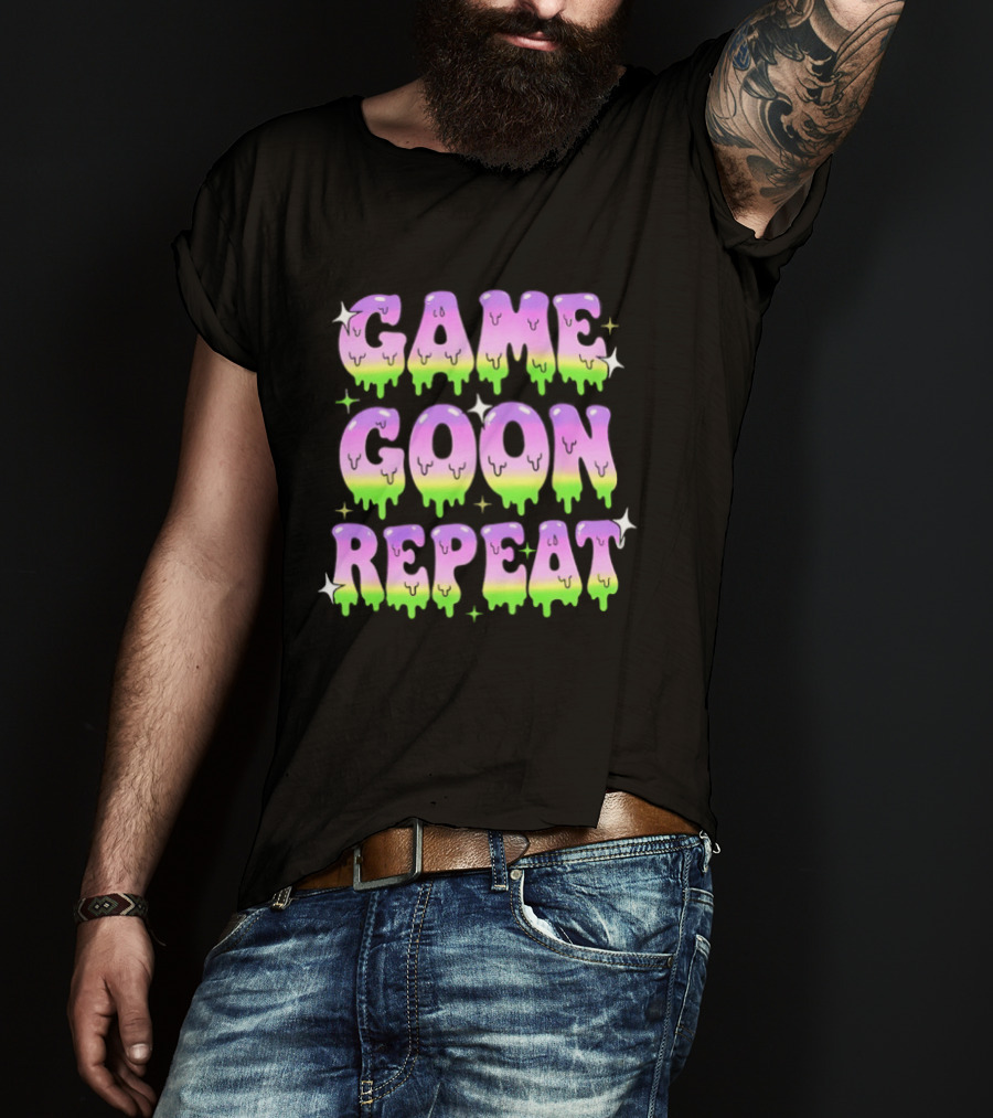 Game Goon Repeat Dripping Gamer Slang Pixel T-Shirt