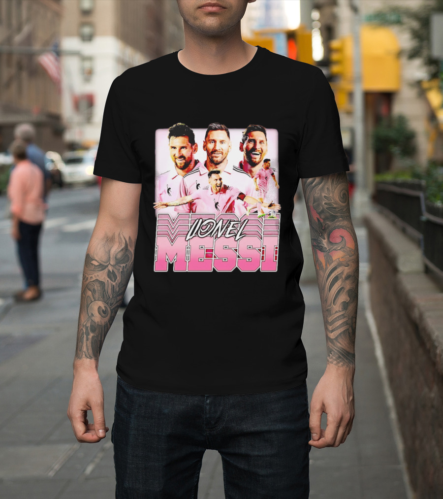 Lionel Messi Inter Miami Celebration Pink Jersey T-Shirt