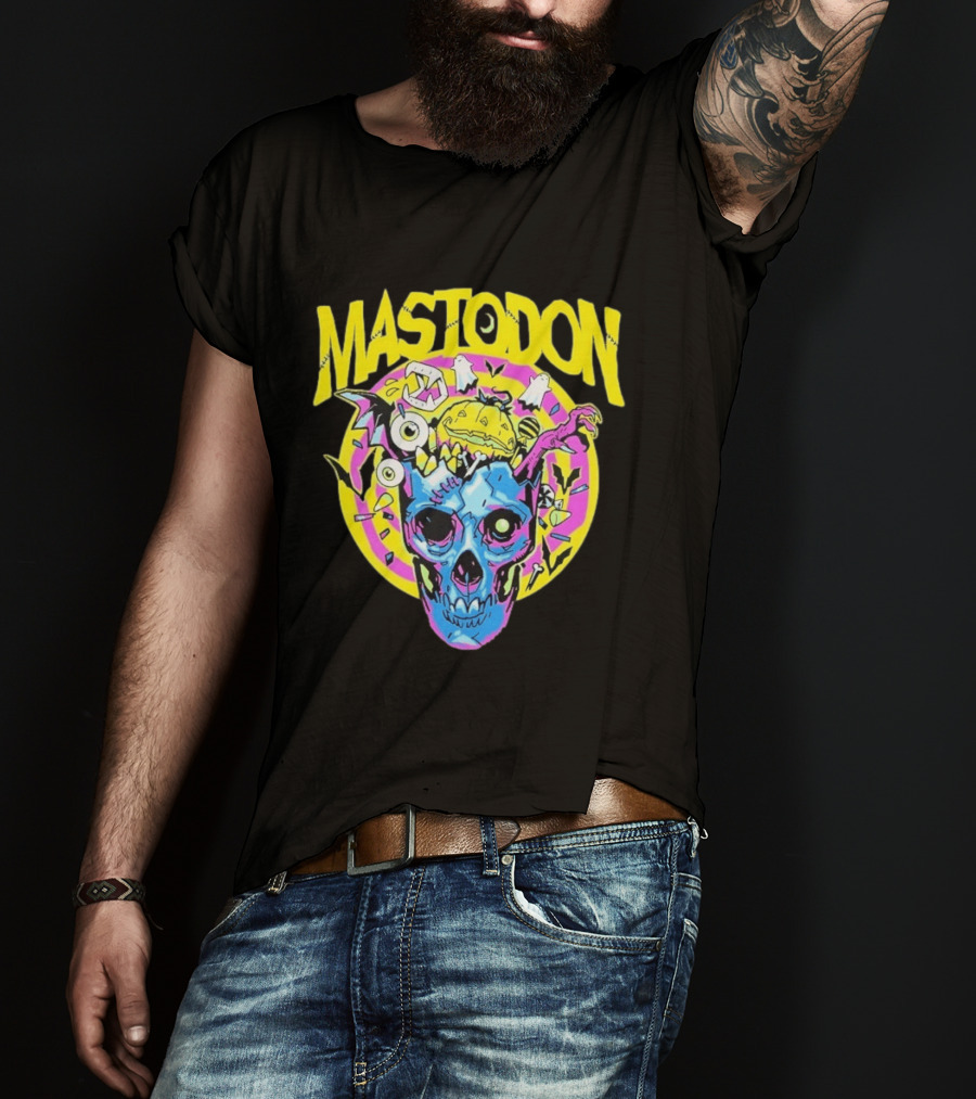 Mastodon Samhain Splosion Skull Halloween Pumpkin Bat Horn Eyeball Explosion T-Shirt