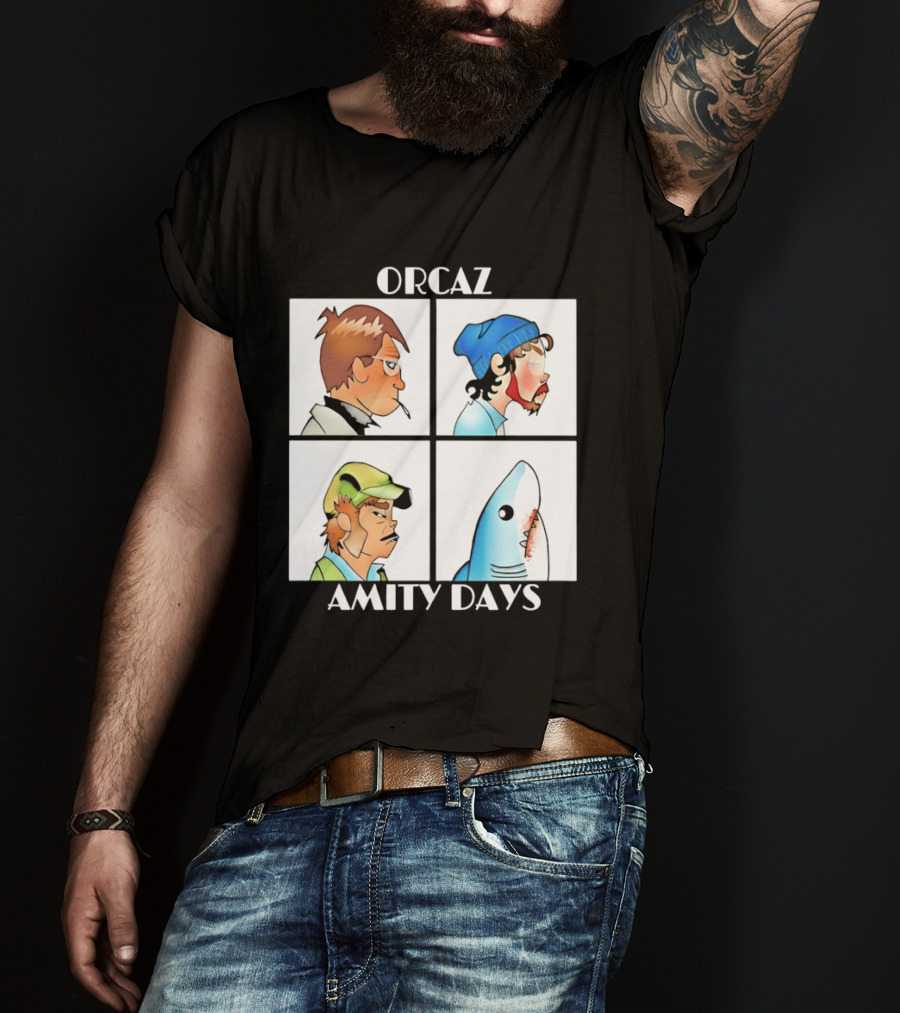 Orcaz Amity Days Four Grid Shark Bite Album Cover T-Shirt