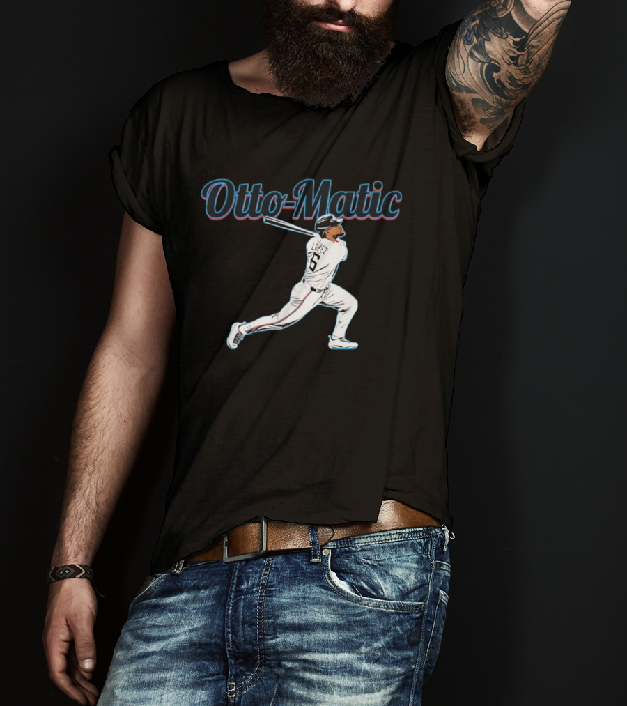 Otto Lopez Otto Matic Miami Marlins MLB Slugger Swing T-Shirt