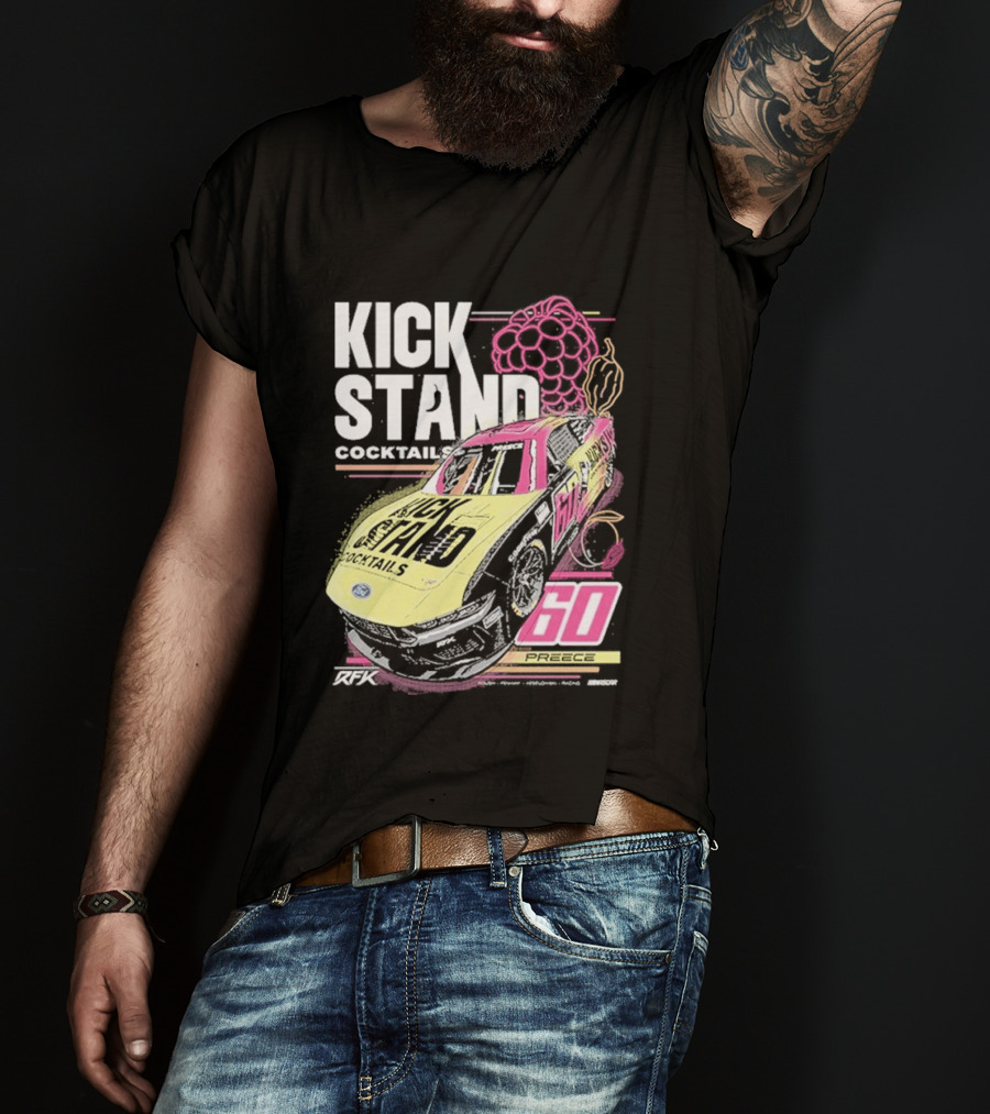 Kickstand Cocktails RFK Racing 60 Ryan Preece Car T-Shirt