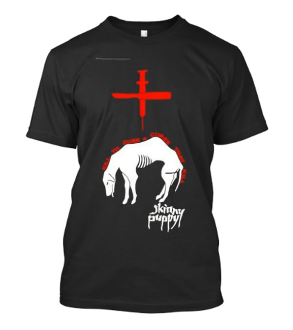 Skinny Puppy Kill To Cure Syringe Skeleton Artwork Cures That Kill T-Shirt