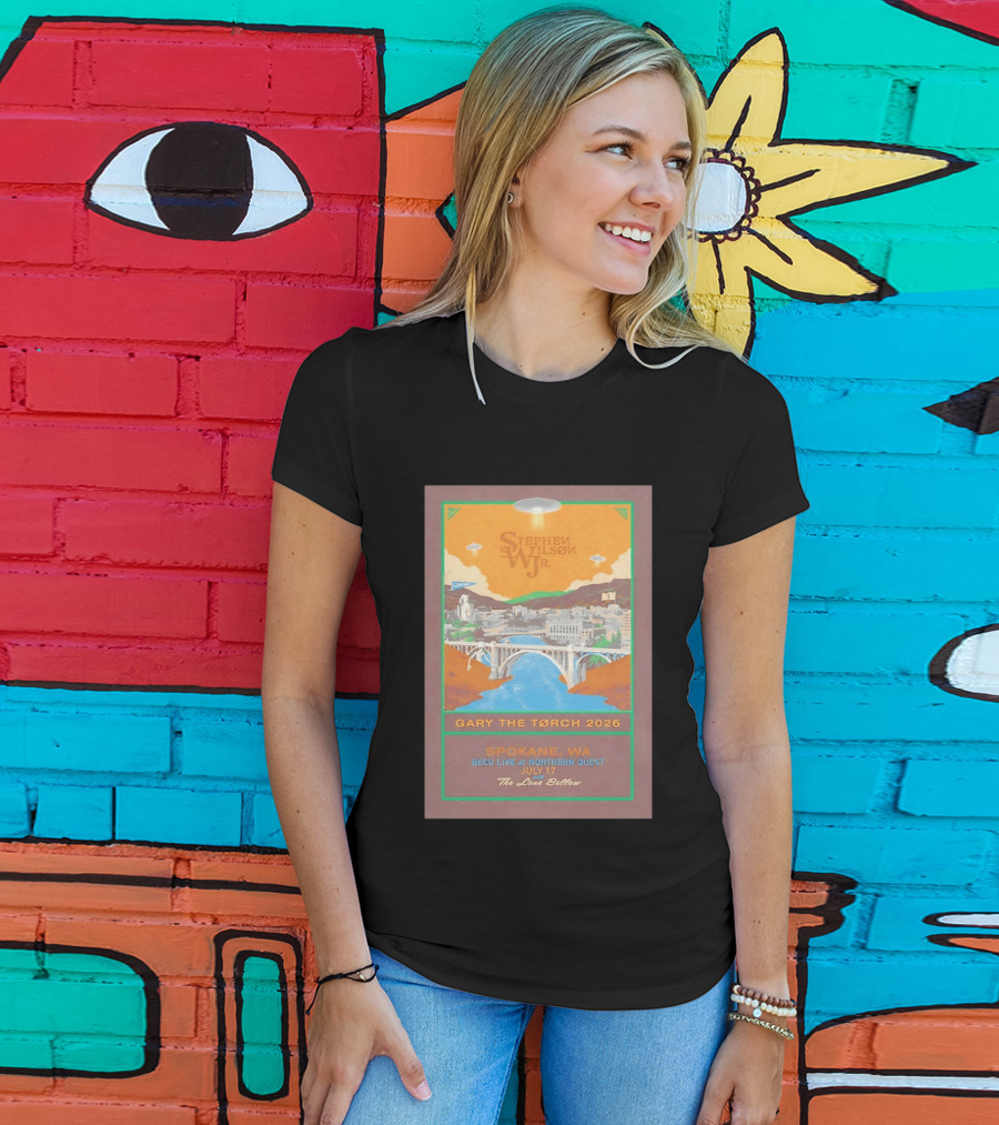 Stephen Wilson Jr Gary The Torch 2026 Bridge UFO Spokane WA Concert July 17 The Lone Bellow T-Shirt