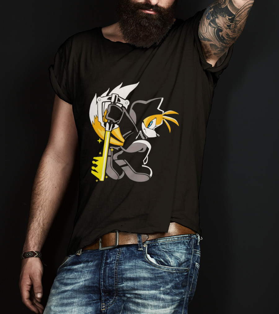 Tails The Fox In Organization XIII Cloak Holding Keyblade T-Shirt
