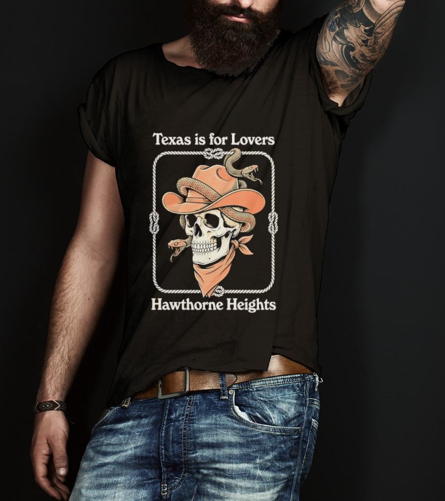Texas Is For Lovers Hawthorne Heights Cowboy Skull T-Shirt