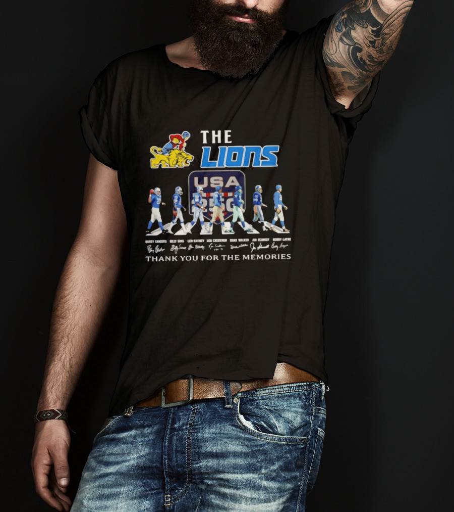 The Lions USA Football Evolution Thank You For The Memories T-Shirt