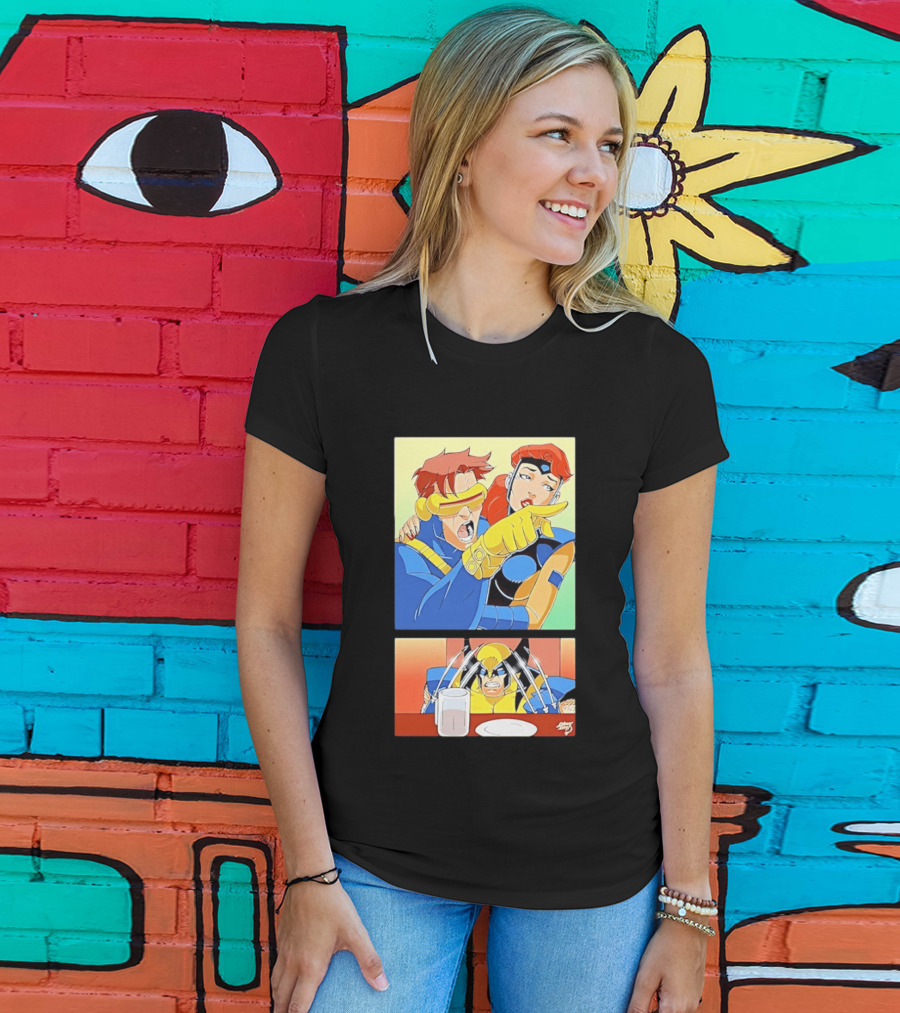 Wolverine Cyclops Jean Grey X Men Meme Classic Comic Panel T-Shirt
