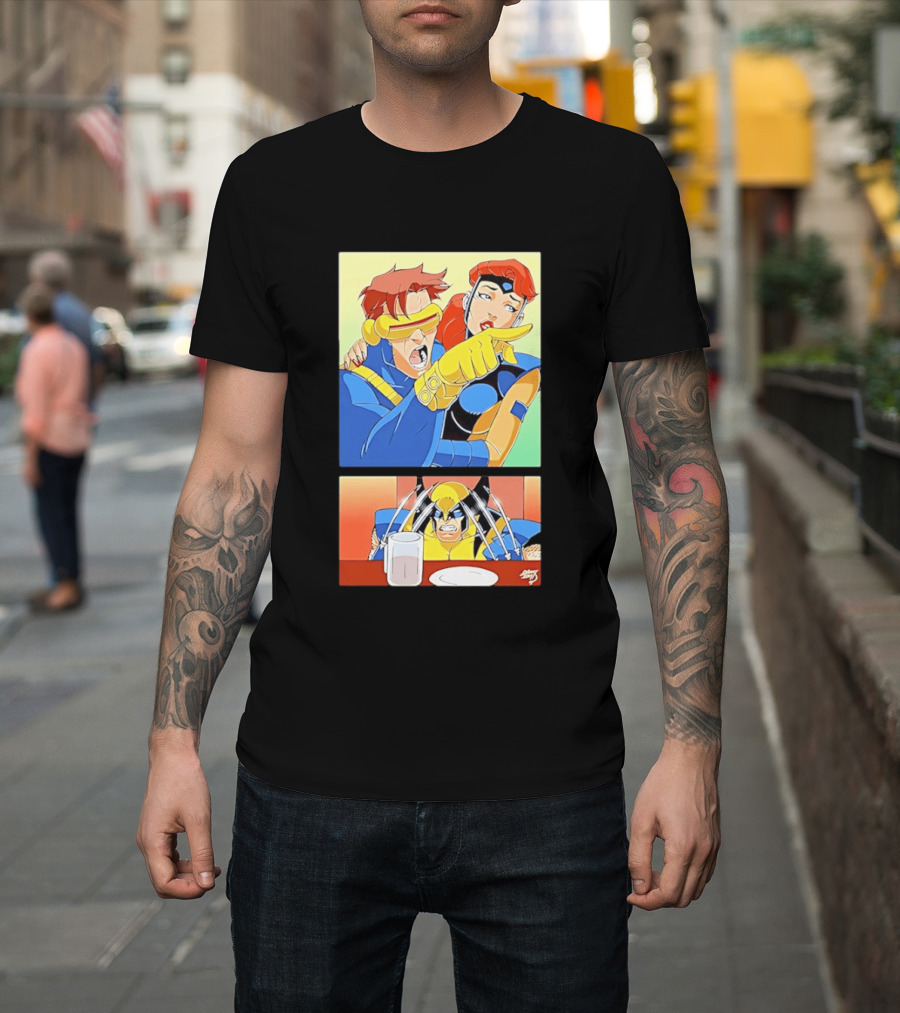 Wolverine Cyclops Jean Grey X Men Meme Classic Comic Panel T-Shirt
