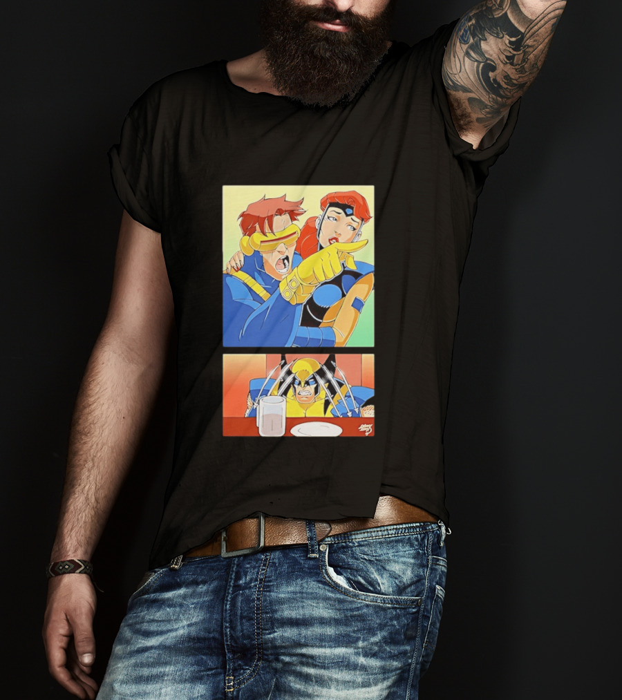 Wolverine Cyclops Jean Grey X Men Meme Classic Comic Panel T-Shirt