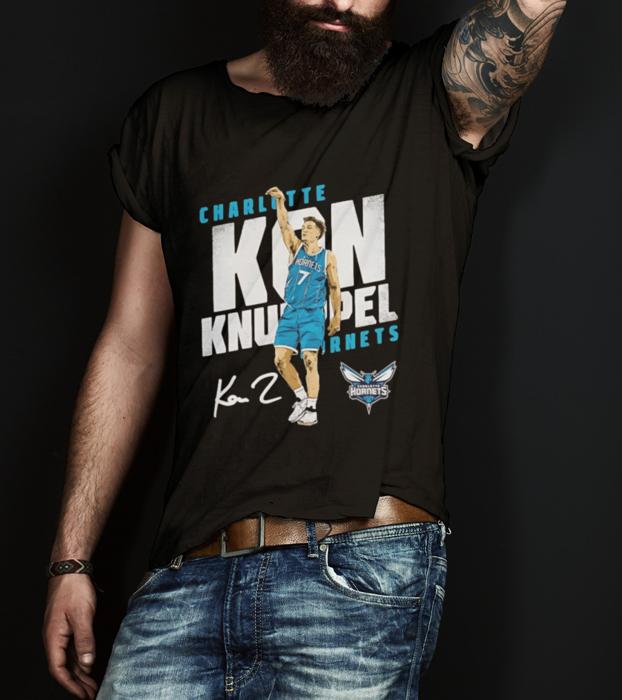 Charlotte Hornets Kon Knueppel Basketball 7 Signature T-Shirt