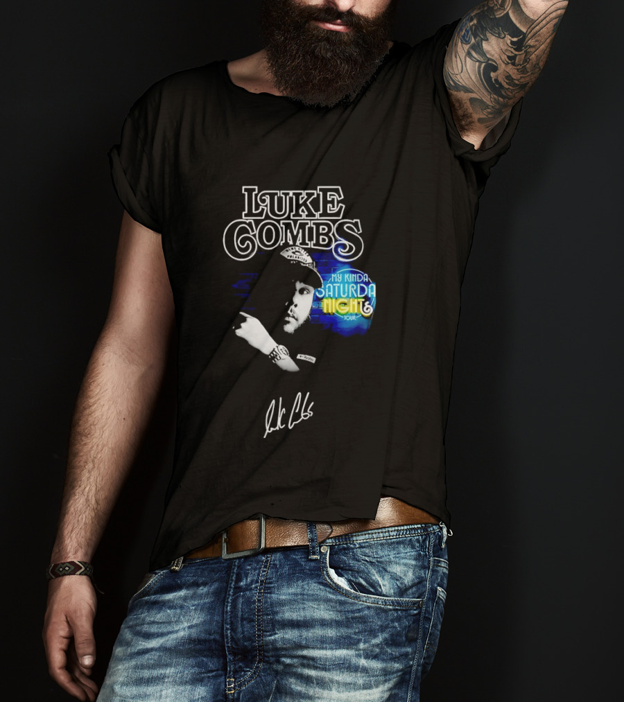 Luke Combs My Kinda Saturday Night Tour Signature Hat T-Shirt