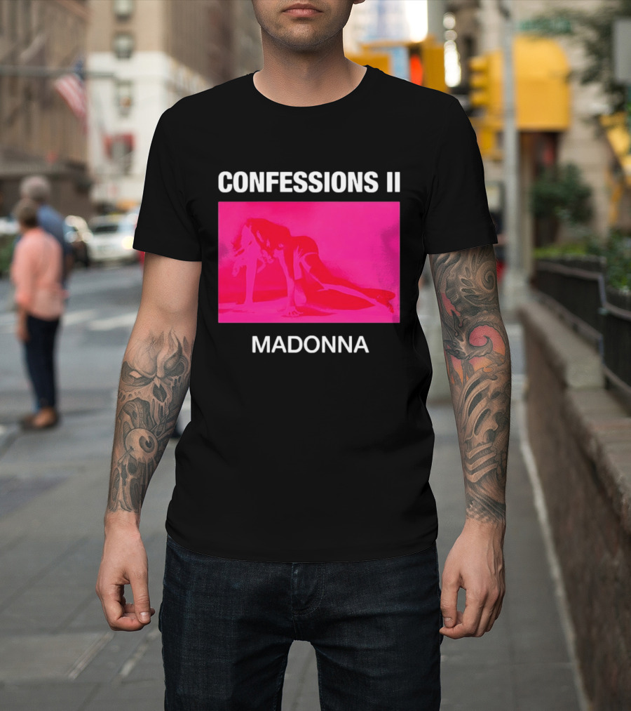CONFESSIONS II MADONNA Pop Music Album Cover Vibrant Pink Collage T-Shirt