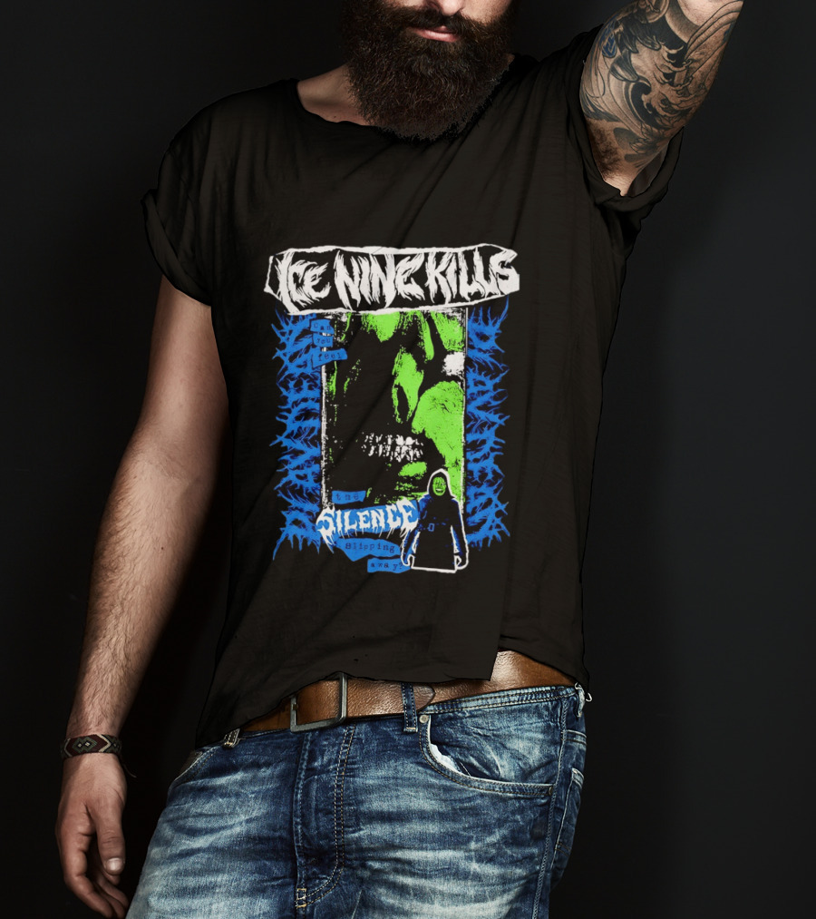 Ice Nine Kills Can You Feel The Silence Slipping Away Horror Themed Psychedelic T-Shirt