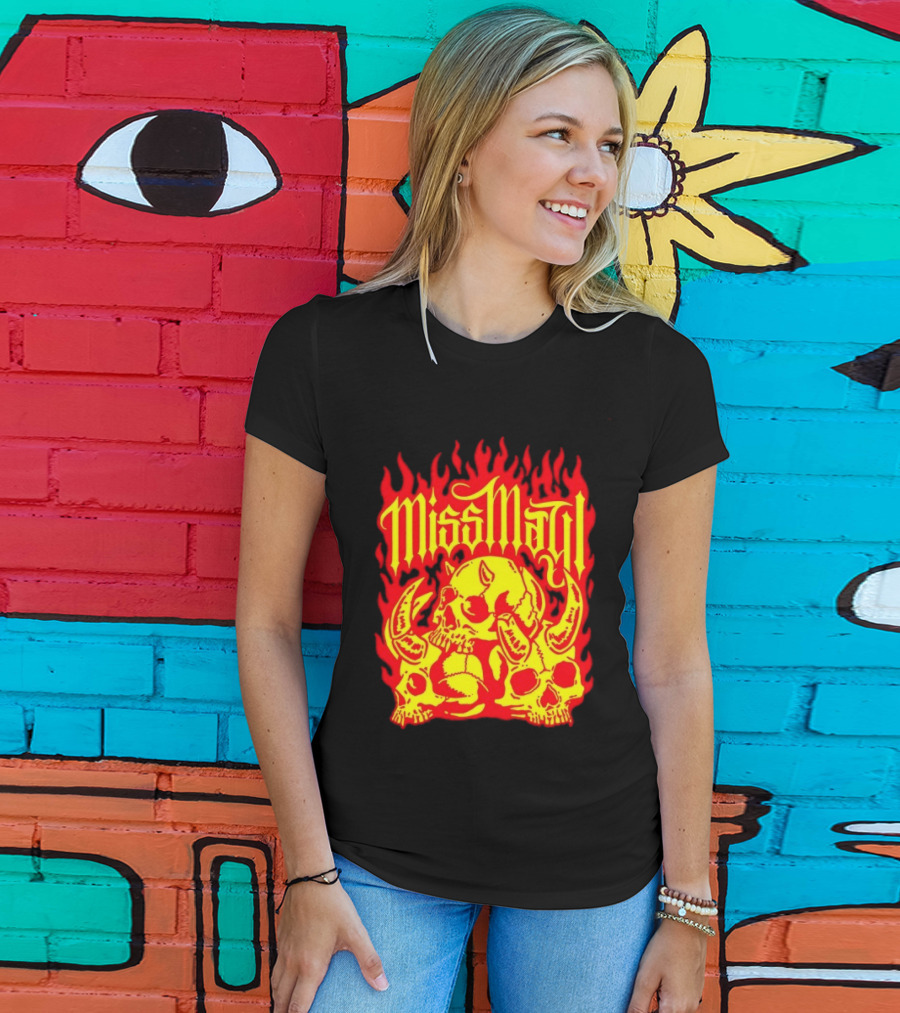 Miss May I Flaming Skulls Fire Metalcore Band T-Shirt