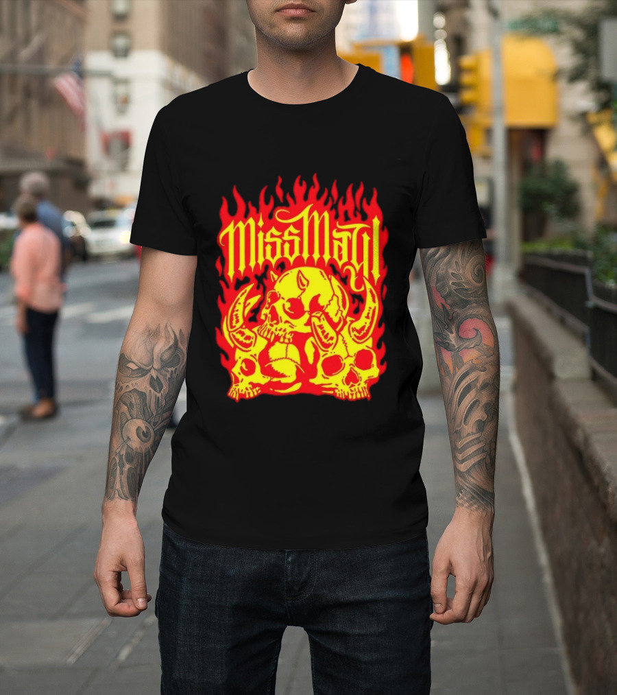 Miss May I Flaming Skulls Fire Metalcore Band T-Shirt