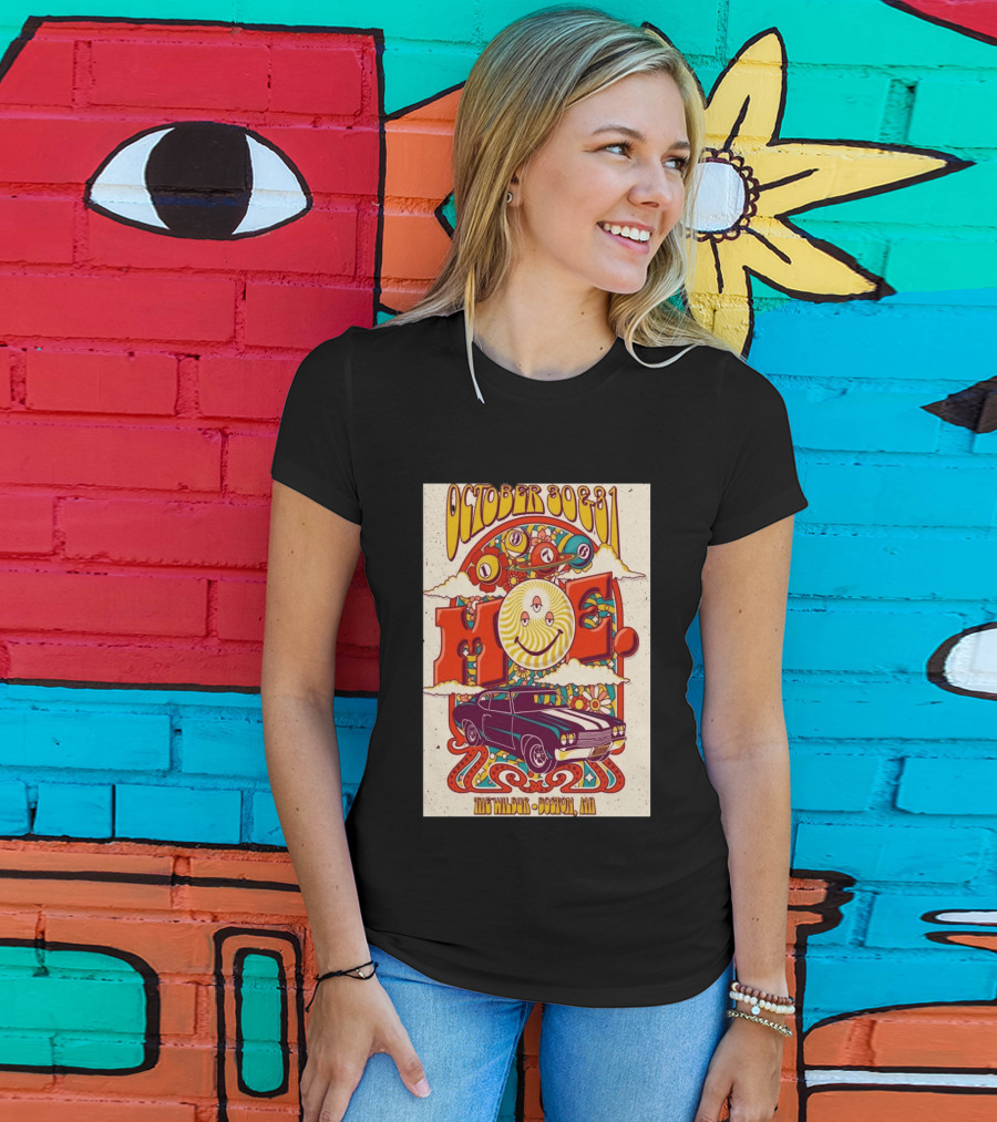 Moe October 30 31 The Wilbur Boston MA Psychedelic Eye Smile 2026 Vintage Car T-Shirt
