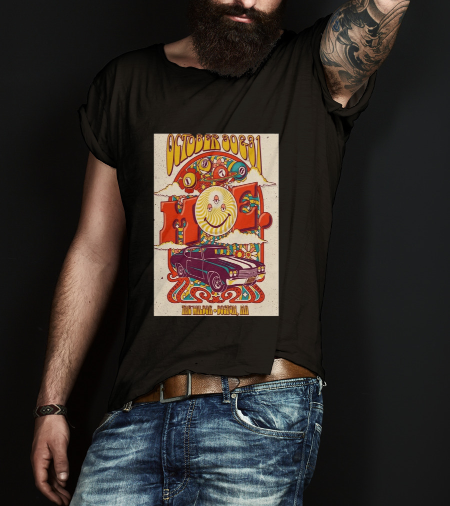 Moe October 30 31 The Wilbur Boston MA Psychedelic Eye Smile 2026 Vintage Car T-Shirt
