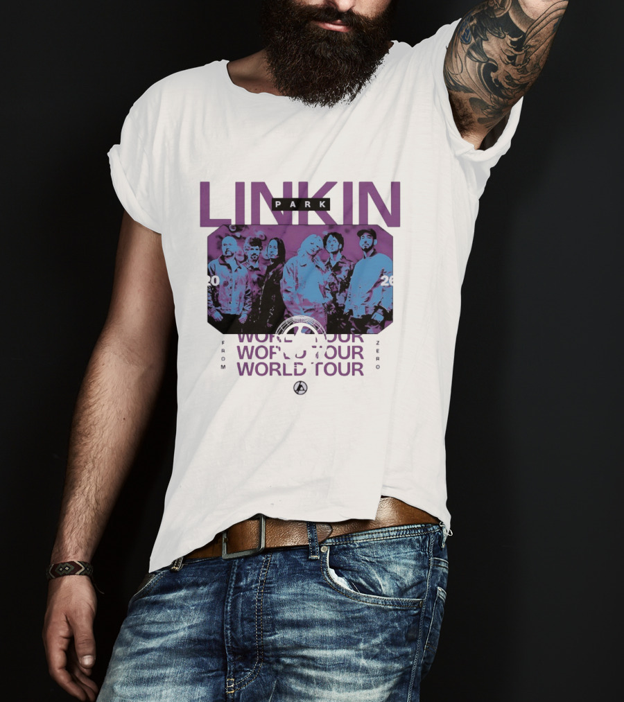 Linkin Park World Tour 2026 Purple Blue Duotone T-Shirt