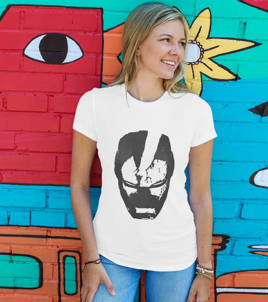Robert Downey Jr Tony Stark Iron Man Helmet T-Shirt