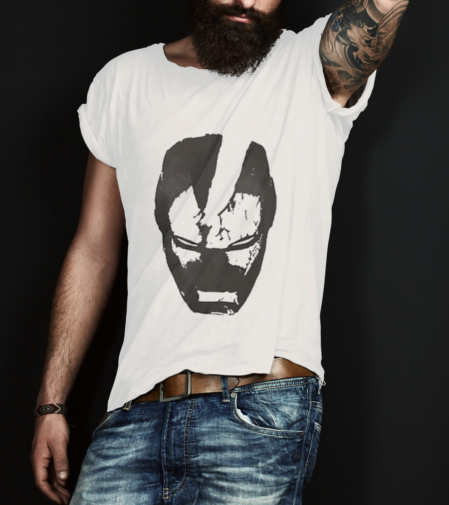 Robert Downey Jr Tony Stark Iron Man Helmet T-Shirt