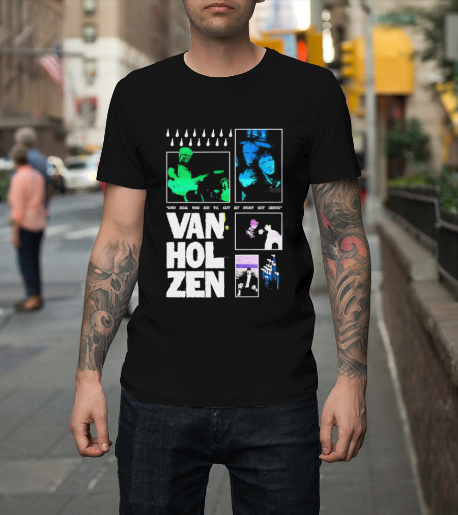 Van Holzen Und Egal Was Ich Tu Gut Ist Nicht Gut Genug Raindrops Color Blocks T-Shirt