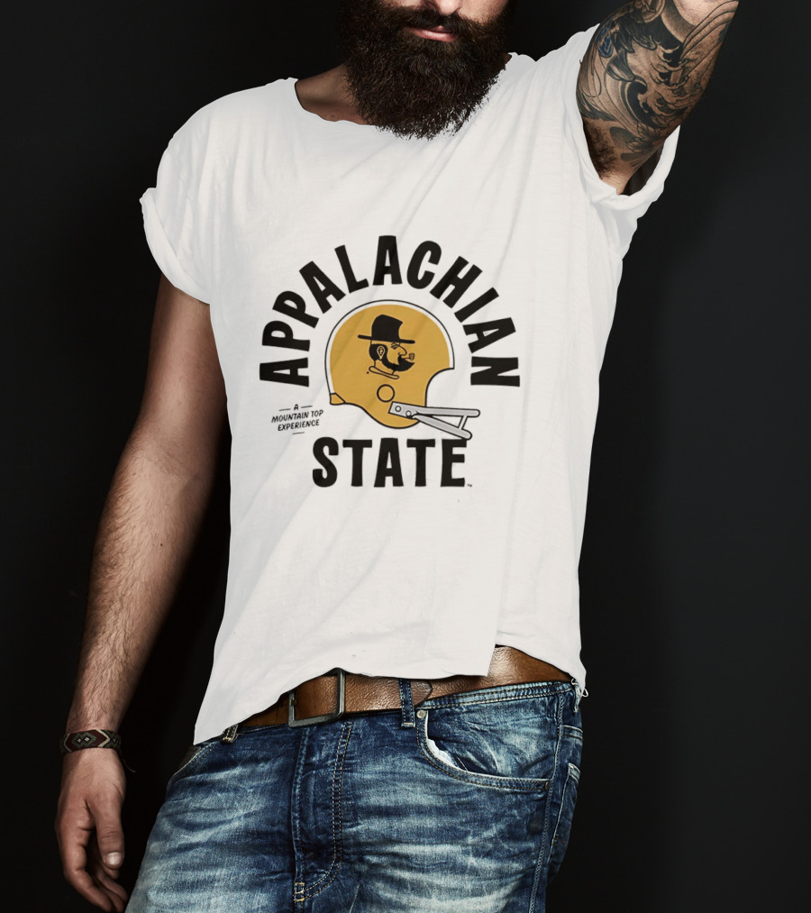 Appalachian State Mountaineers Vintage Football Helmet A Mountain Top Experience T-Shirt