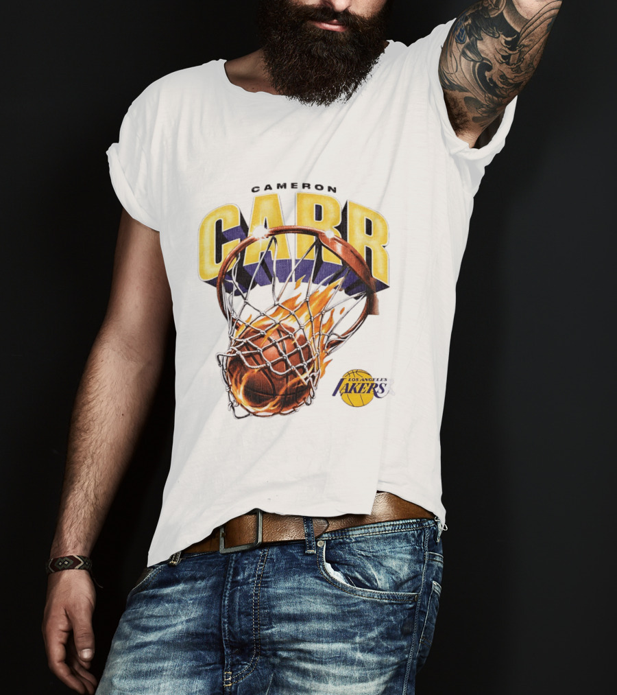 Cameron Carr Basketball Hoop Flame Los Angeles Lakers T-Shirt