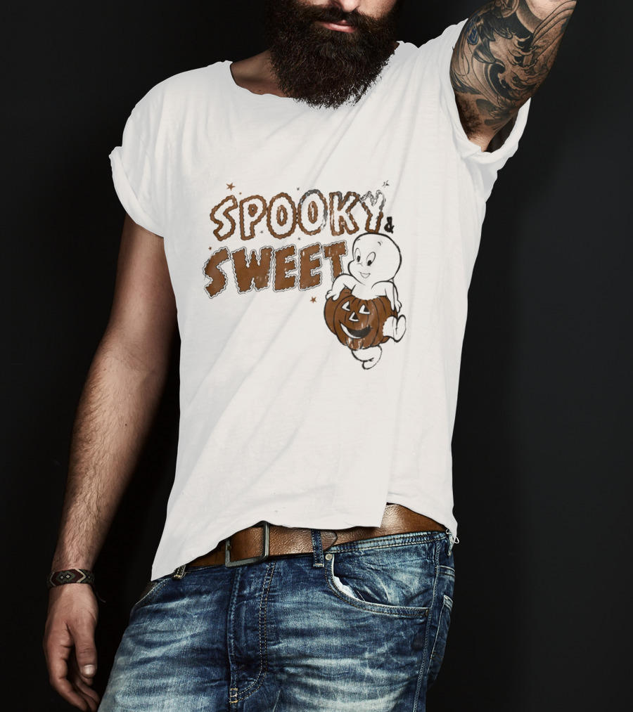 Casper The Friendly Ghost Spooky & Sweet Halloween Pumpkin Fun T-Shirt