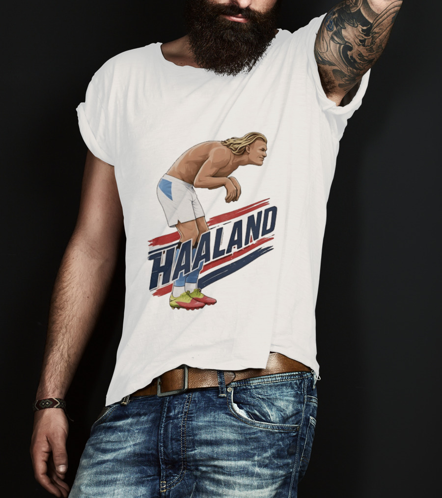 Haaland Taaland Meme Football Cartoon Player Pose T-Shirt