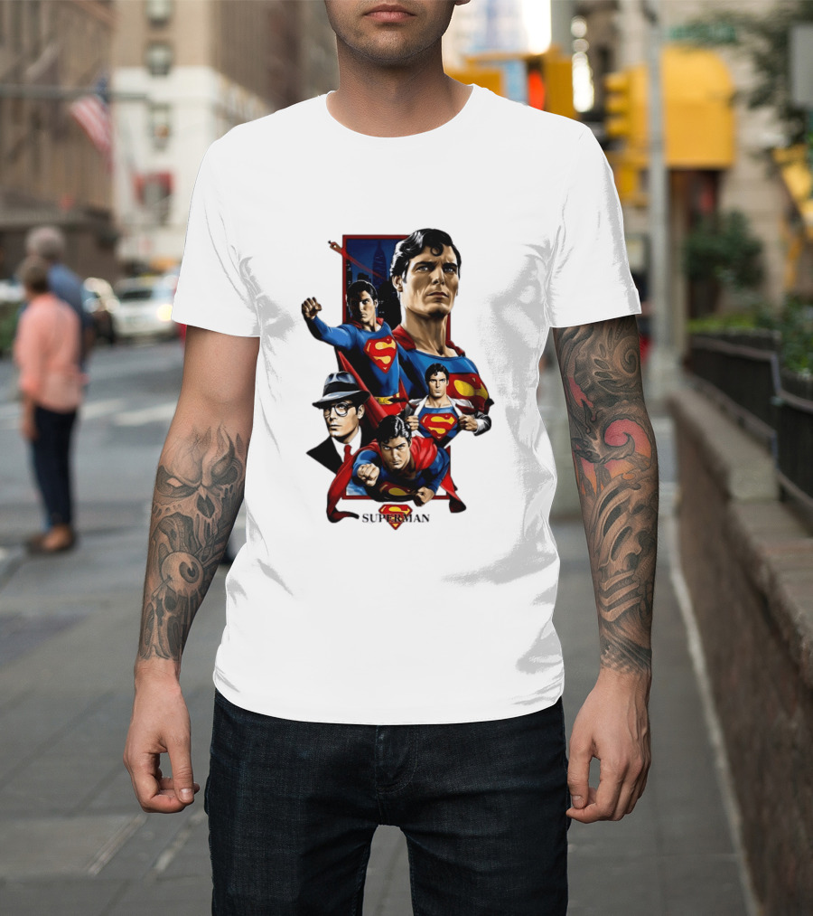 Superman Collage Classic Iconic Characters With S T-Shirt