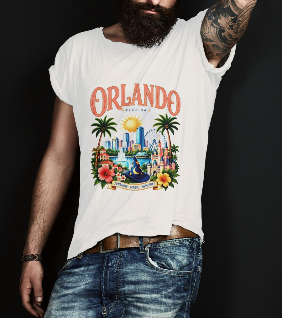 Orlando Florida Sunshine Magic Memories Skyline Adventure T-Shirt