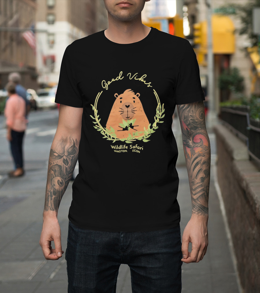 Good Vibes Capybara Wildlife Safari Winston Oregon T-Shirt