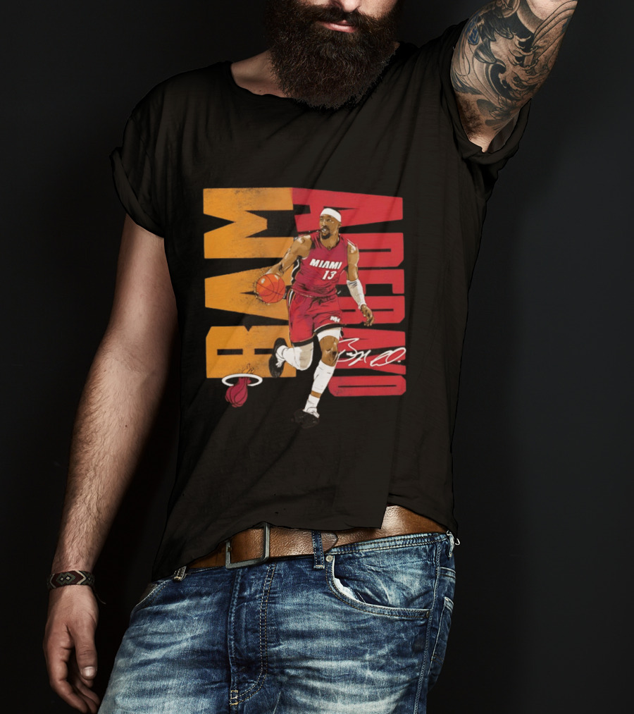 Bam Adebayo Miami Heat Basketball Number 13 NBA Player T-Shirt